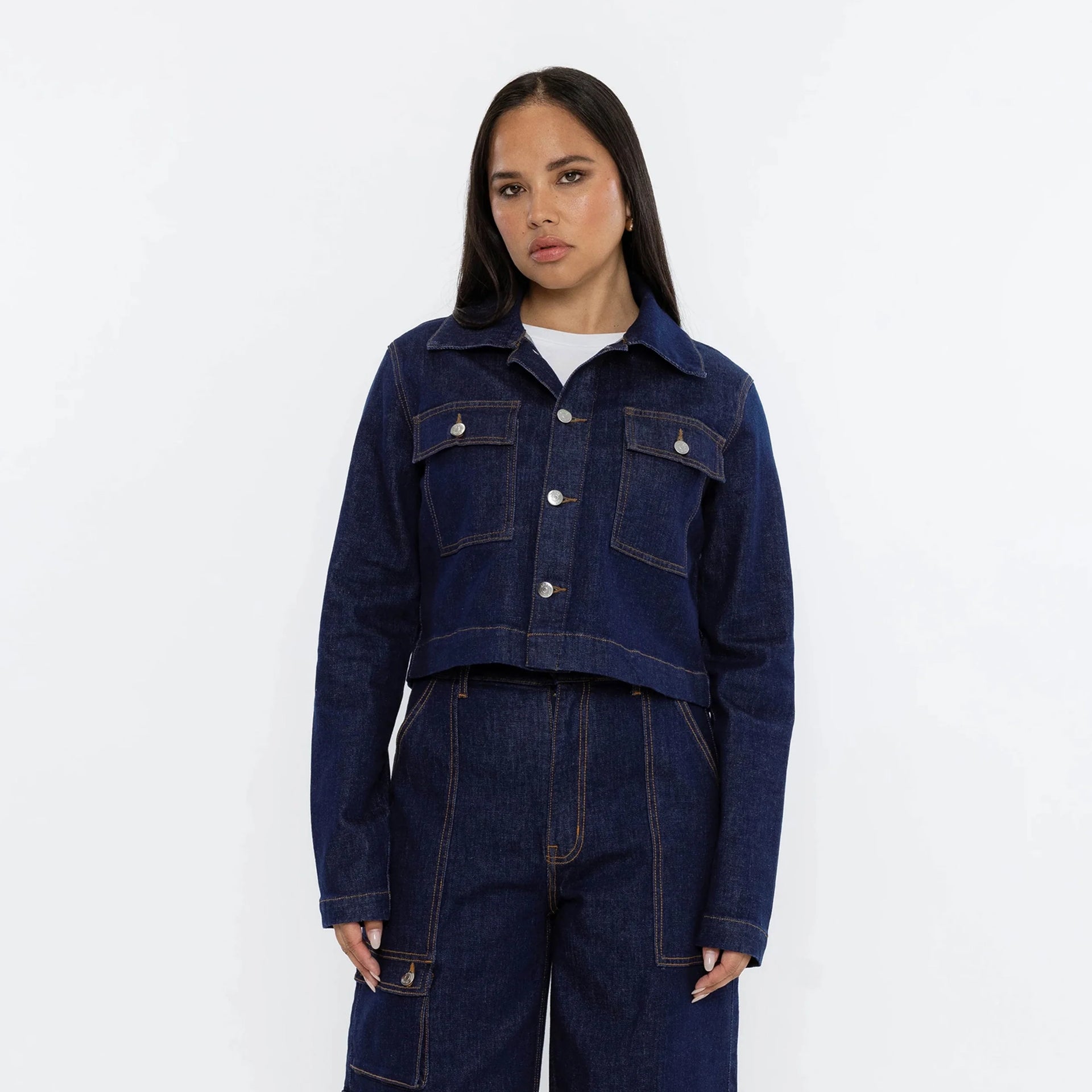 Buy the Eleanor Jacket in Midnight Blue – Perfect Cropped Denim